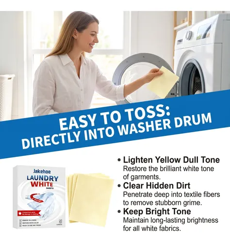 🔥💥 Deep Cleaning Laundry Whitening Sheets ✨🧺 Powerful Stain Remover Brightening Fabric Laundry Cleaning Sheets