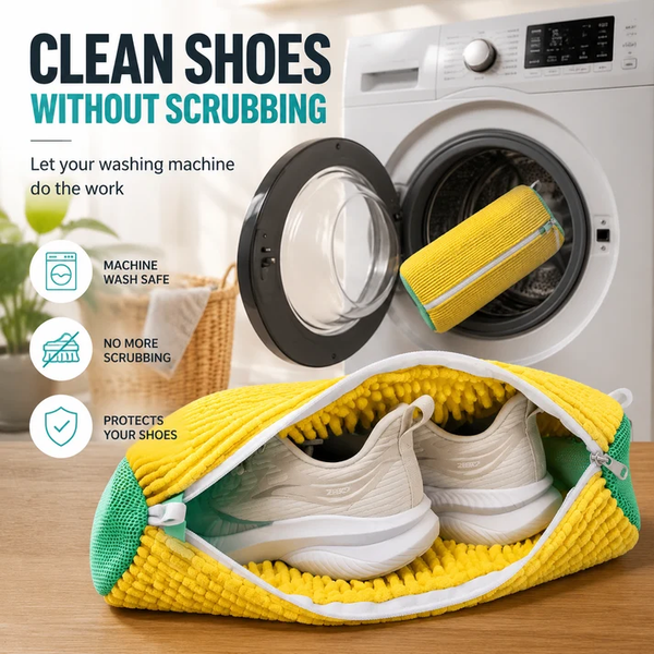 Hands-free shoe cleaning