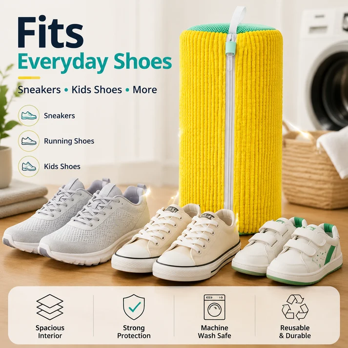 Clean washable shoes after using the laundry bag