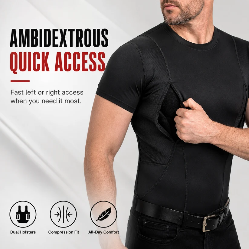 Ambidextrous Concealed Carry Compression Shirt
