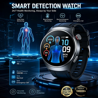 Flagship Health Smartwatch – 24/7 Heart Rate, Blood Oxygen & Sleep Monitor