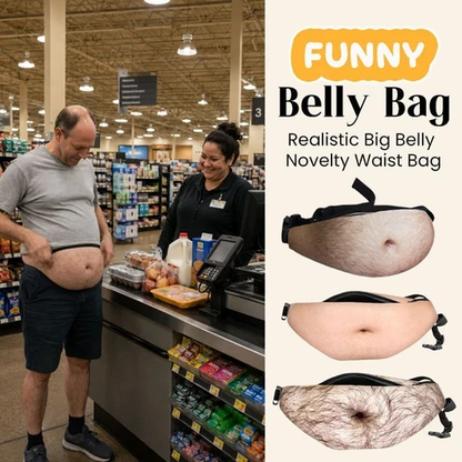 Funny Belly Fanny Pack – Realistic Fake Belly Waist Bag | Novelty Prank Gift