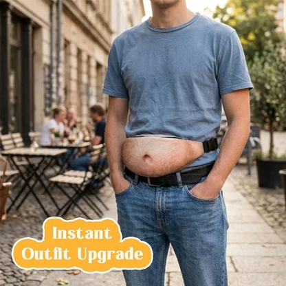 Funny Belly Fanny Pack – Realistic Fake Belly Waist Bag | Novelty Prank Gift