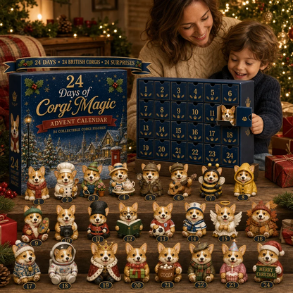 CHRISTMAS KICKOFF 49% OFF - 2026 British Corgis Blind Box - 24‑Day Festive Countdown, Corgi Figurines Blind Box - Gift For Corgi Lovers