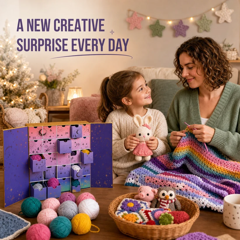 🧵 Crochet Advent Calendar 2026 – 25 Days of Yarn, Crochet Tools, Patterns & Creative Surprises (🔥Same as in the video)