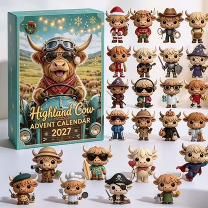 2026 Highland Cow Advent Calendar - 24 Collectible Figures