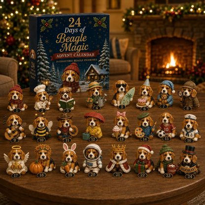 2026 Beagle Advent Calendar - 24 Collectible Dog Figurines