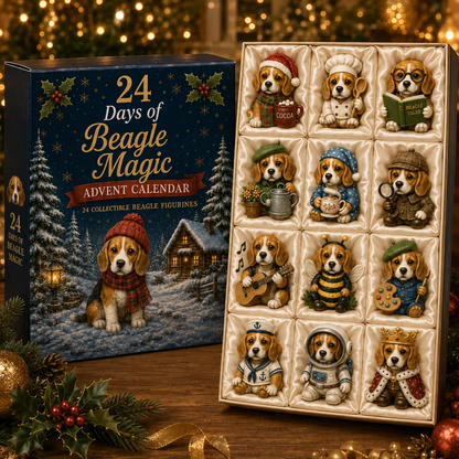2026 Beagle Advent Calendar - 24 Collectible Dog Figurines