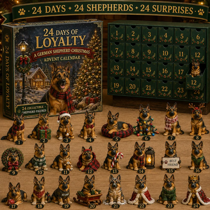 2026 German Shepherd Advent Calendar - 24 Dog Figurines