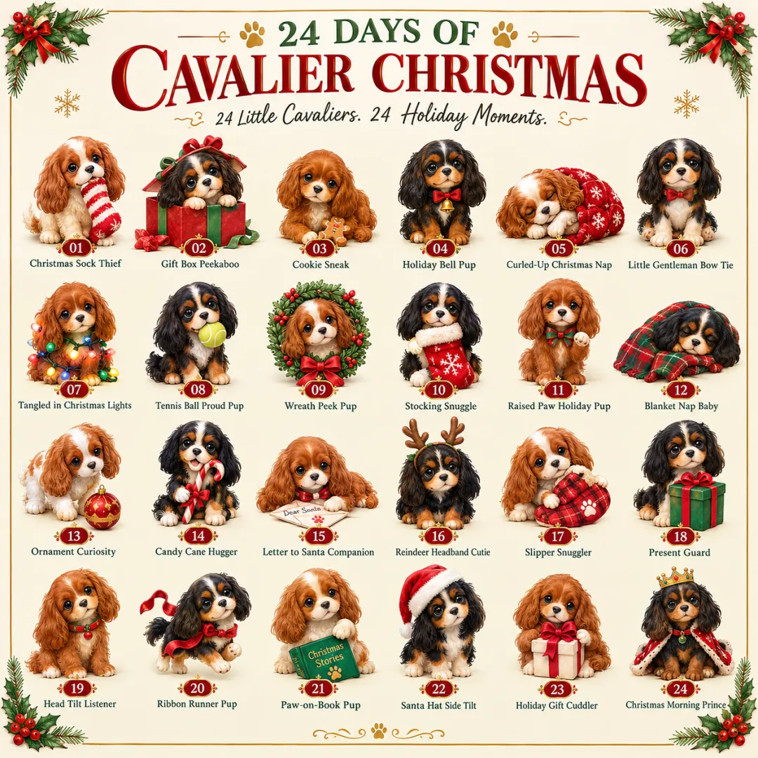 2026 Cavalier Advent Calendar - 24 Collectible Dog Figurines