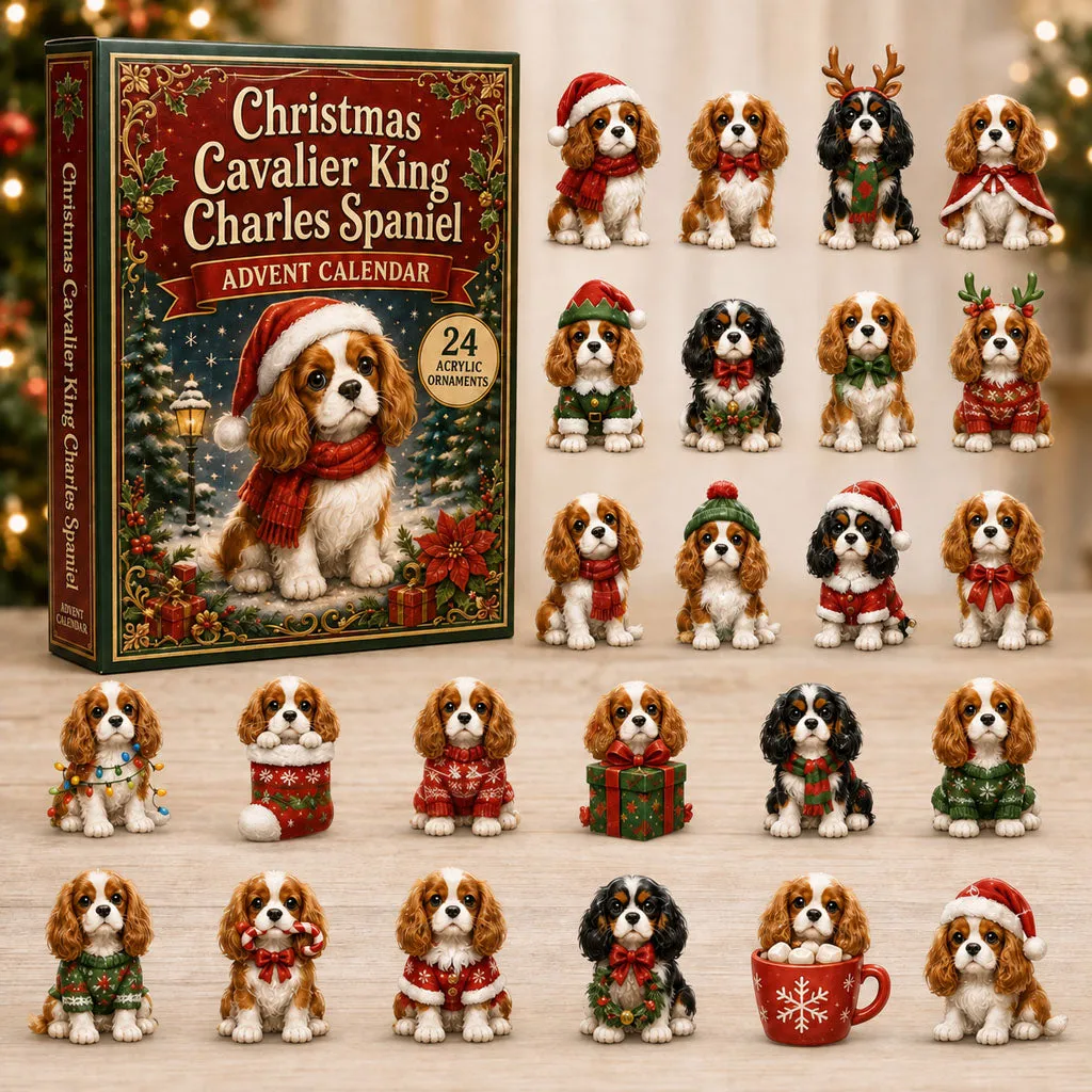 2026 Cavalier King Charles Advent Calendar - 24 Dog Figurines
