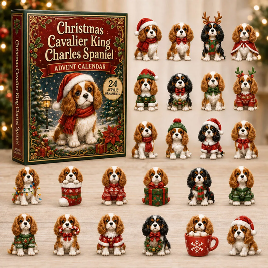 2026 Cavalier King Charles Advent Calendar - 24 Dog Figurines
