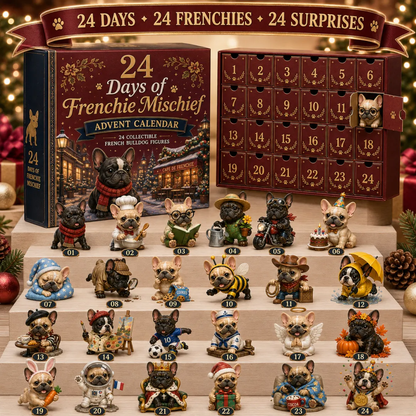 2026 French Bulldog Advent Calendar - 24 Dog Figurines