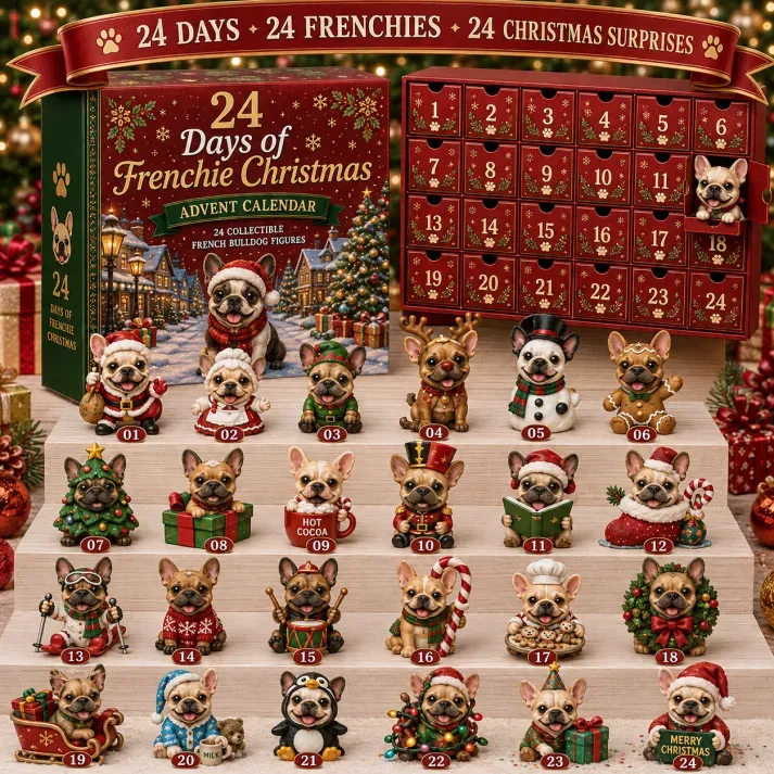 2026 French Bulldog Advent Calendar - 24 Dog Figurines