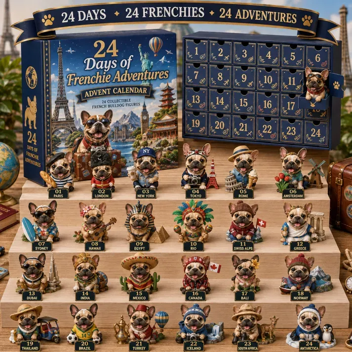 2026 French Bulldog Advent Calendar - 24 Dog Figurines