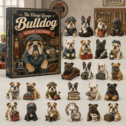 2026 Vintage Garage Bulldog Advent Calendar - 24 Figures