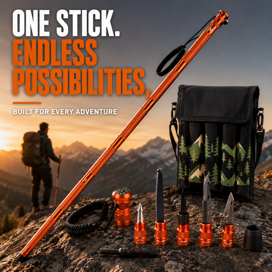 Modular Tactical Trekking Staff | Detachable Survival Hiking Stick