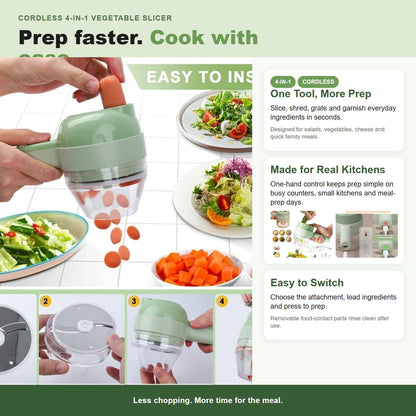 4-in-1 Cordless Electric Vegetable Slicer