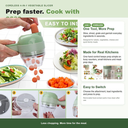 4-in-1 Cordless Electric Vegetable Slicer